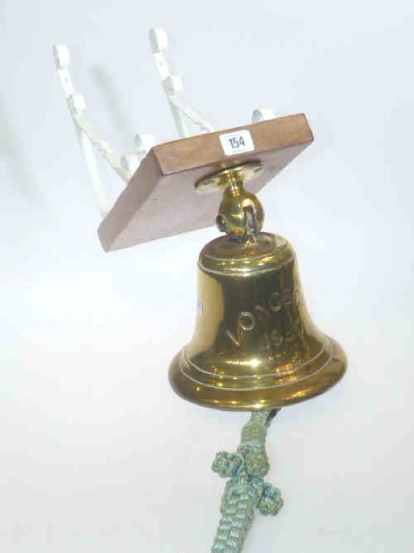 Large brass bell engraved 'Longscar 1930'