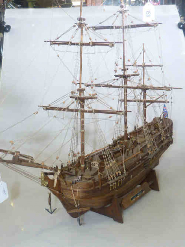 Detailed wood model of HMS Bounty