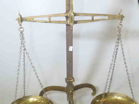 Brass balance scale