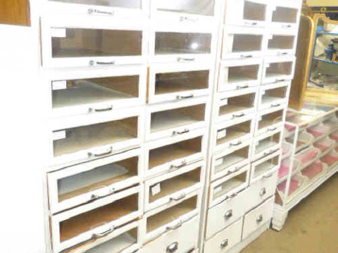 Two multi drawer shop cabinets
