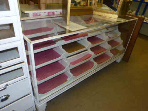 Vintage multi drawer shop counter display cabinet