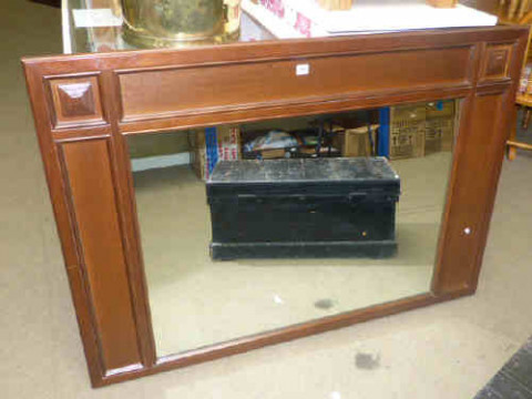 Large mahogany framed wall mirror