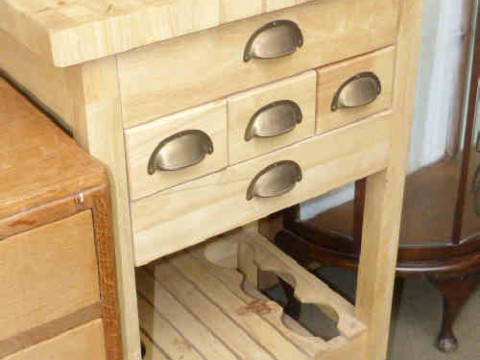 Kitchen utility trolley with butchers block style top