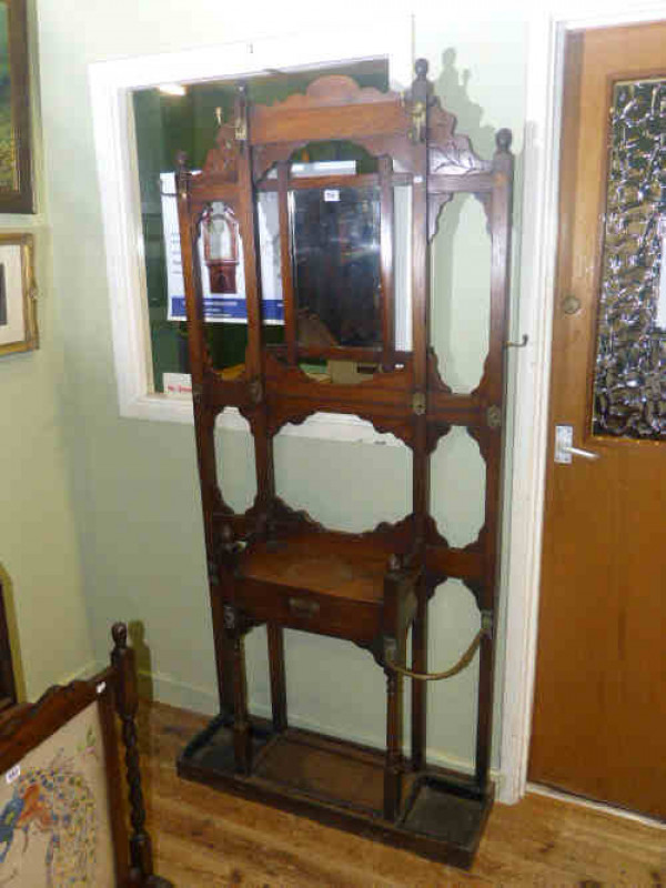 Edwardian hallstand with brass fittings