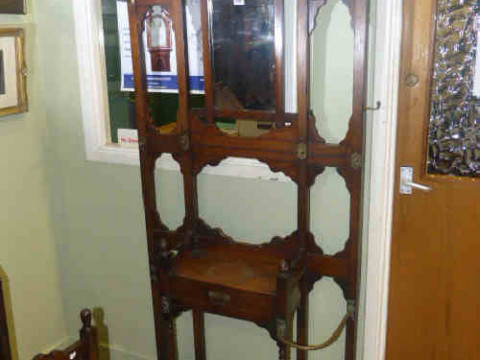 Edwardian hallstand with brass fittings