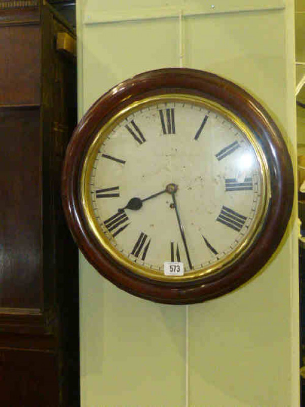 Mahogany fusee wall clock