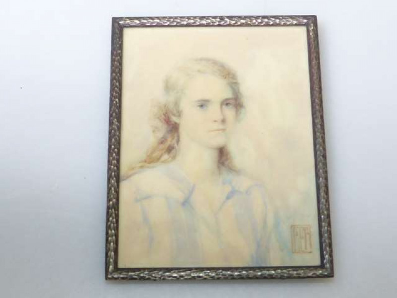 Portrait miniature of a girl
