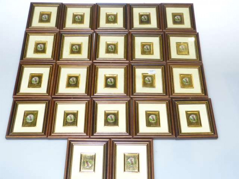 Set of Twenty-two framed miniatures