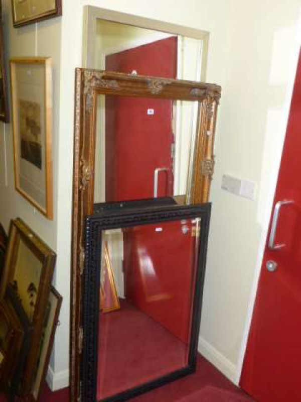 Two framed wall mirror and large gilt frame (3)