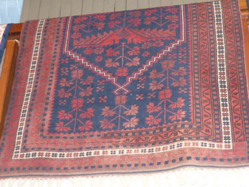 Blue ground fine hand made Turkish rug 1.84 x 1.10