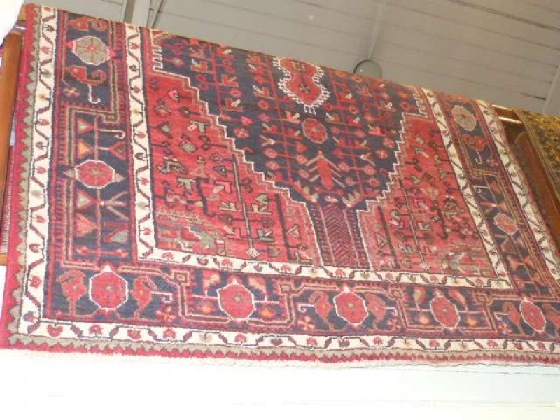 Rose ground Persian design carpet 3.50 x 1.58