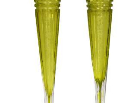 A pair of Continental 19th Century green glass vases, probably French,...