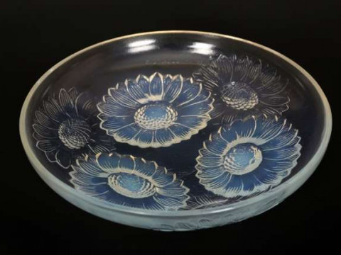 Vernon', a Lalique bowl, moulded to the exterior with Sunflower heads,...