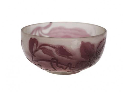 Emile Galle, Nancy, a 'Clematis' fire polished cameo glass bowl, c.1904-5,...