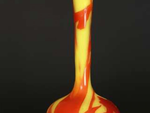 Emile Galle, Nancy, a cameo glass solifleur vase, c.1906-14, overlaid...