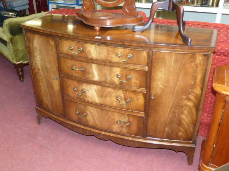 Reprodux mahogany bow front sideboard