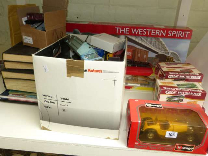 Hornby 'The Western Spirit' train set, Diecast model buses, model vehicles, motor engineering books, china etc