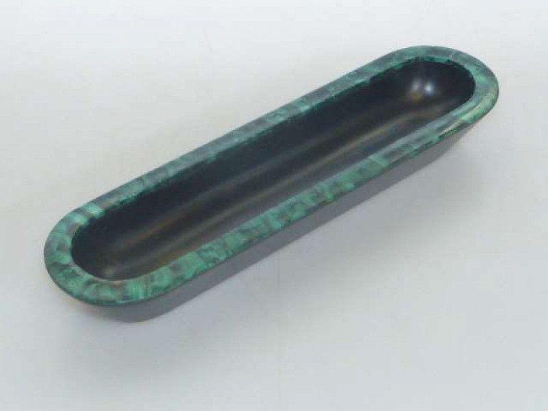 Malachite bordered desk pen tray