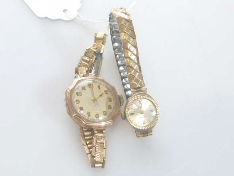 Two vintage 9ct gold cased lady's wrist watches