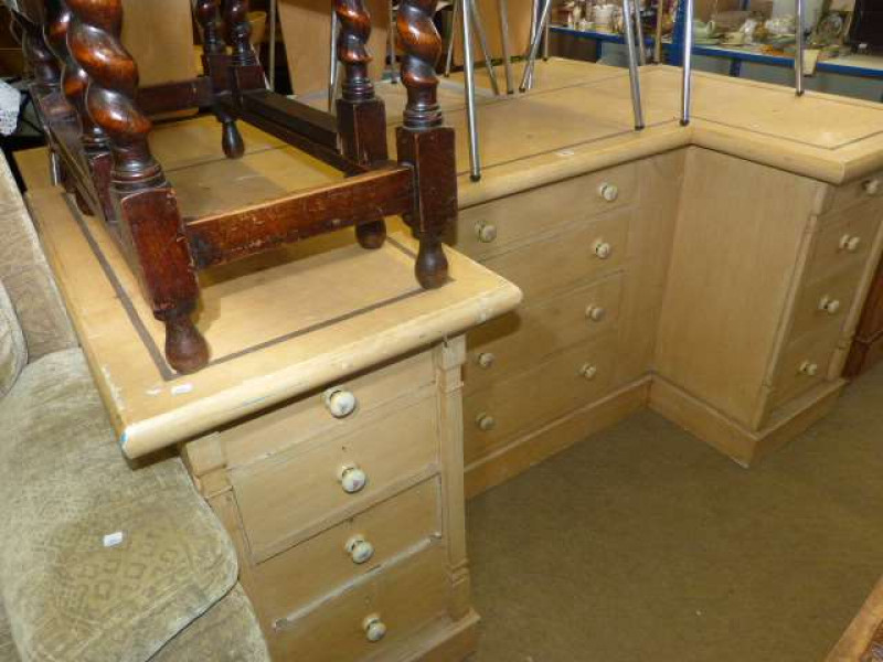 Victorian painted inverted breakfront twelve drawer cabinet