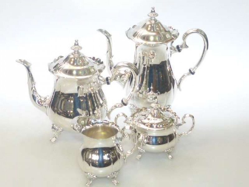 Silver plated four piece tea and coffee set