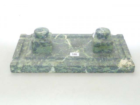Slate inkstand with two bottles