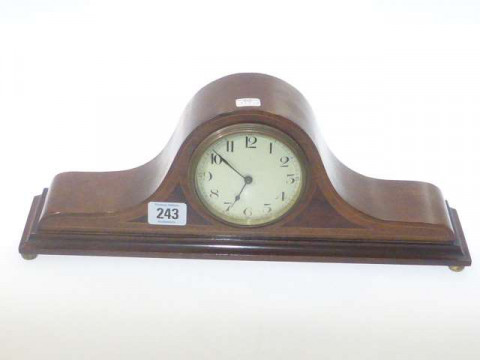 Inlaid mahogany mantel clock