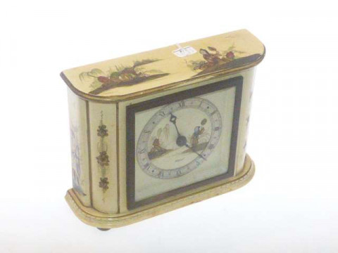 Elliott chinoiserie decorated mantel clock