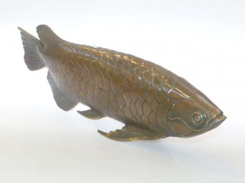 Modern bronze of a carp