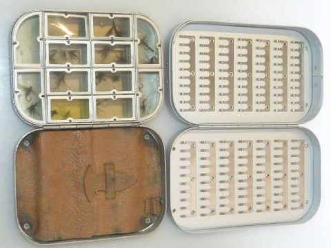 Tin of flies and fly tin