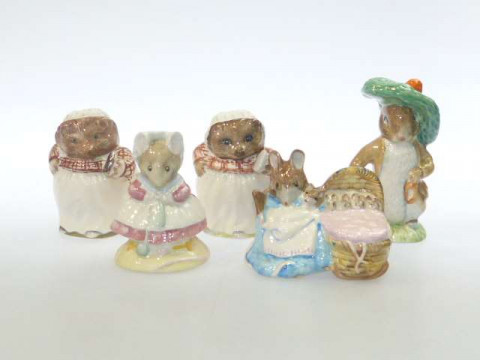 Collection of three Royal Albert and two Beswick Beatrix Potter figures...