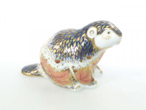 Royal Crown Derby limited edition paperweight 'Riverbank Beaver', boxed...