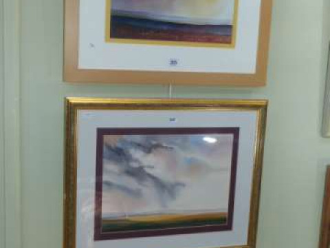 Ian Scott Massie, three framed landscape watercolours
