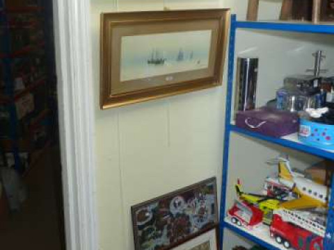 Pair gilt framed prints 'A Grey Morning and Evening' and collection of...