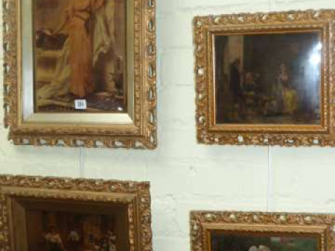 Four gilt framed chrystoleums