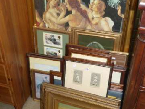 Collection of twenty three various pictures and prints including sporting