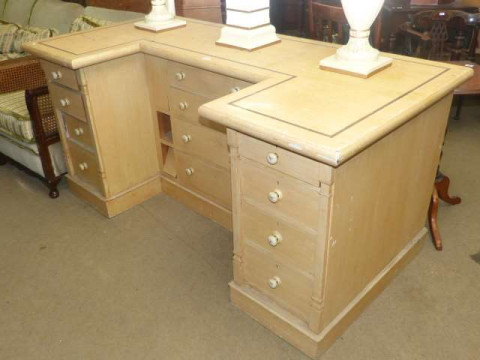 Victorian painted inverted breakfront twelve drawer cabinet