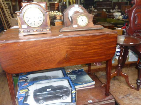 Georgian mahogany crossbanded Pembroke table and mahogany tripod wine...