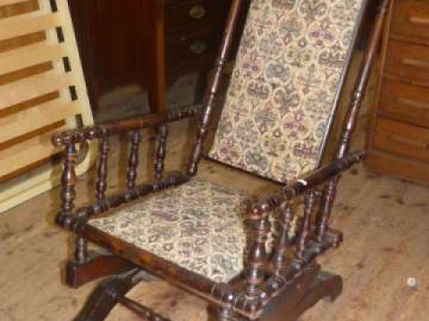 American rocker in tapestry fabric