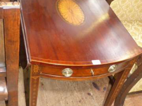 Georgian style mahogany and satinwood inlaid Pembroke table