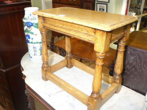 Medium oak turned leg stool
