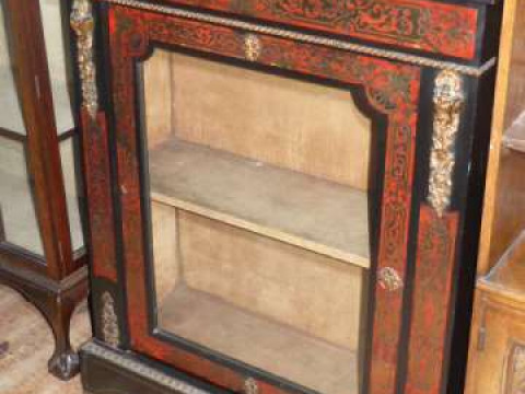Victorian boulle and gilt ormolu mounted glazed door pier cabinet