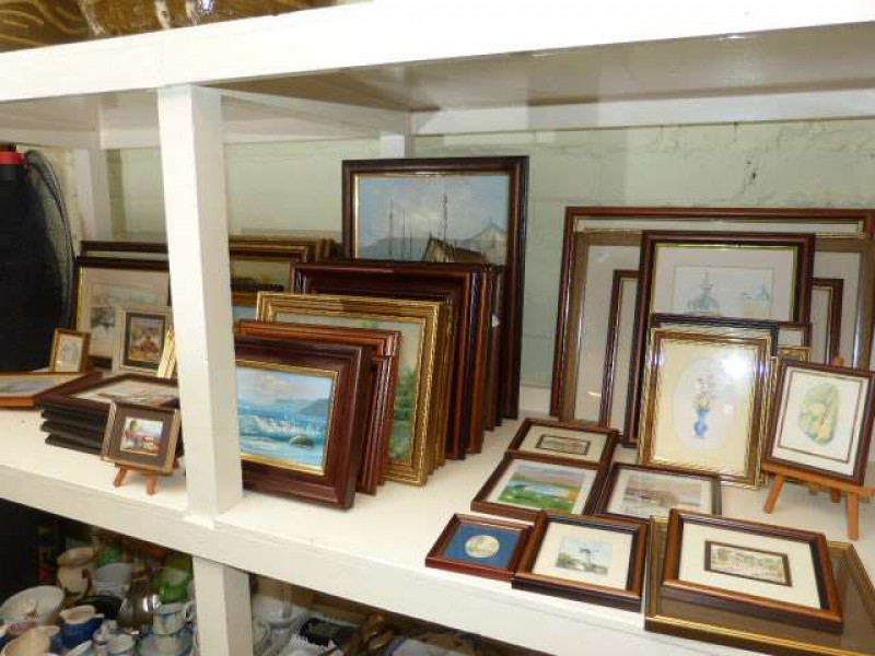 Large collection of modern oil paintings, watercolours and prints