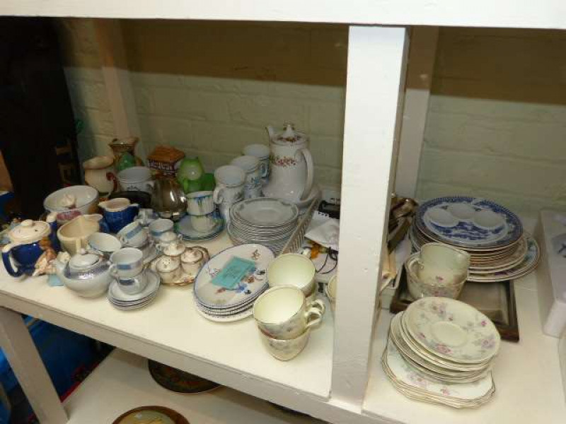 Tea and coffee ware, assorted china, cutlery, etc