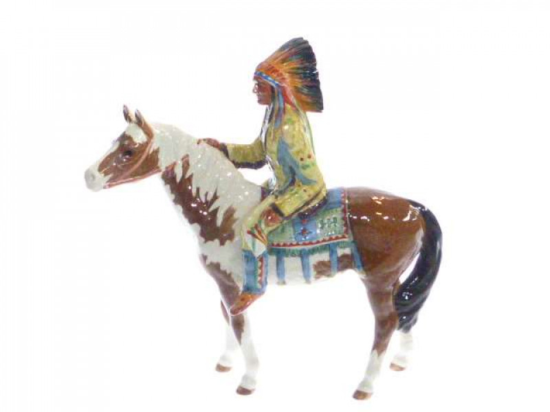 Beswick model of a Mounted Indian, No. 1391, skewbald