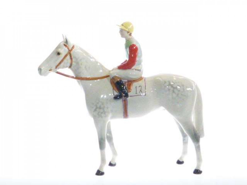 Beswick model of a horse and jockey, No. 1862, light dapple grey