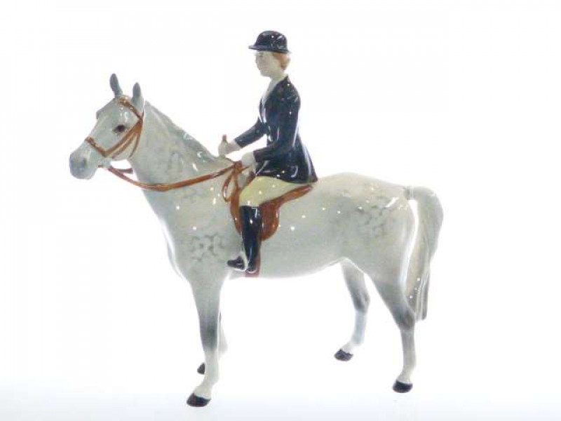 Beswick model of a Huntswoman, no. 1730, grey