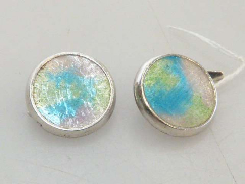 Pair of Liberty & Co. silver and enamel cufflinks, Birmingham 1903