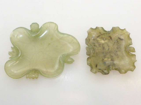 Two Chinese carved hardstone brush washers