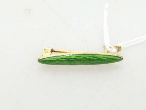 Silver gilt and lime green enamel brooch